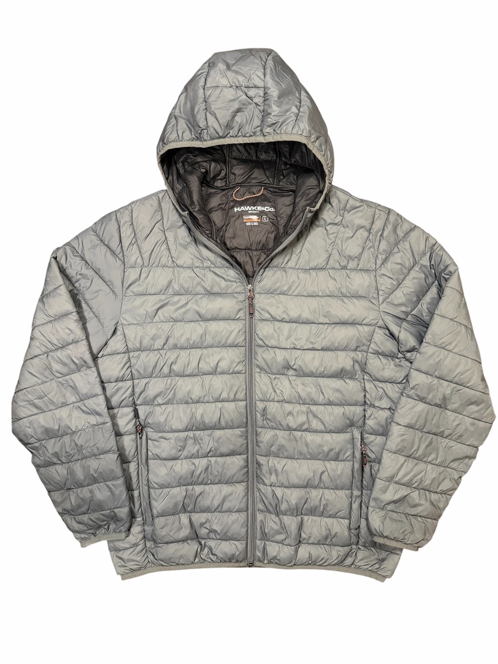 Hawke & Co Light Gray Quilted Hooded Puffer Jacket